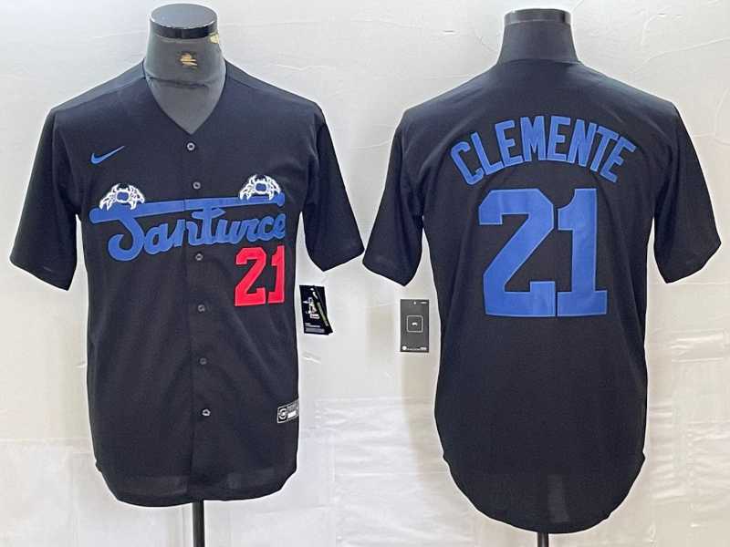 Men's Santurce Crabbers #21 Roberto Clemente Black Cool Base Stitched Baseball Jersey,We sell and wholesale Men's Santurce Crabbers #21 Roberto Clemente Black Cool Base Stitched Baseball Jersey on line form chian!